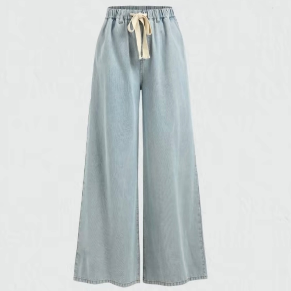 Cider Denim tie front wide leg pants small 4